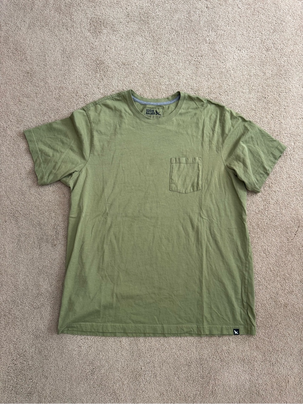 Eddie Bauer Olive Green Short-Sleeve Pocket Tee